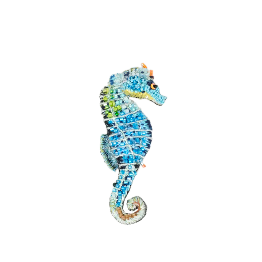 Blue Seahorse Brooch | Trovelore