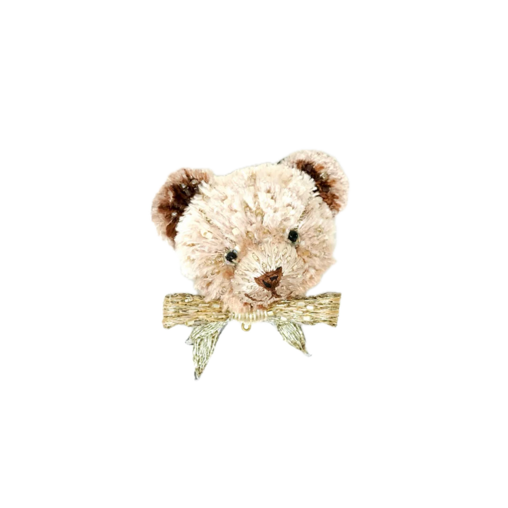 Brown Teddy Face Brooch | Trovelore