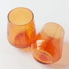 Handblown Hammered Glass Water Tumbler, Amber - set of 4