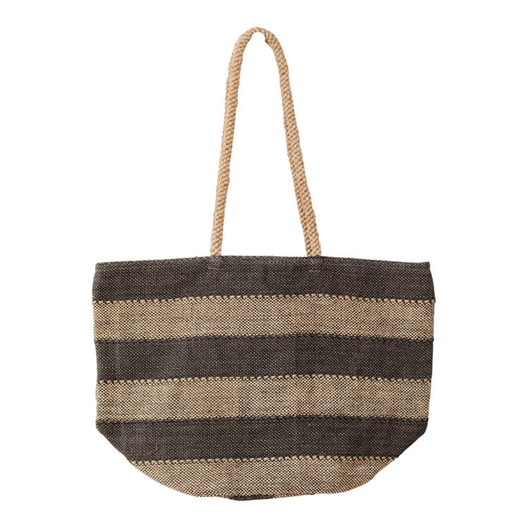 Jute Tote Market Shopper | Wide Stripe