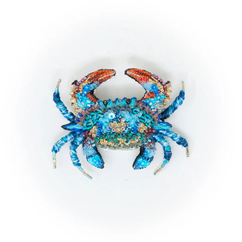 Ornate Blue Crab Brooch | Trovelore