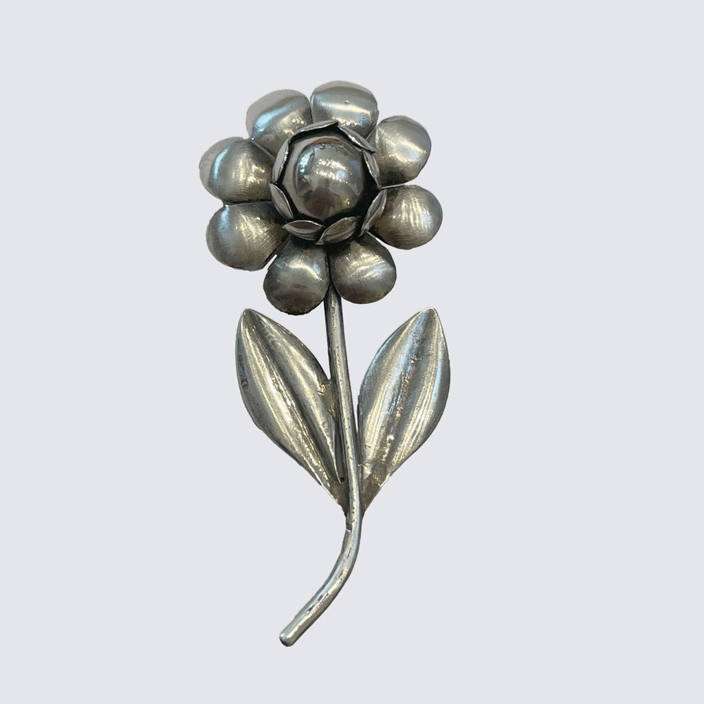 Vintage Sterling Flower Brooch | Vintage