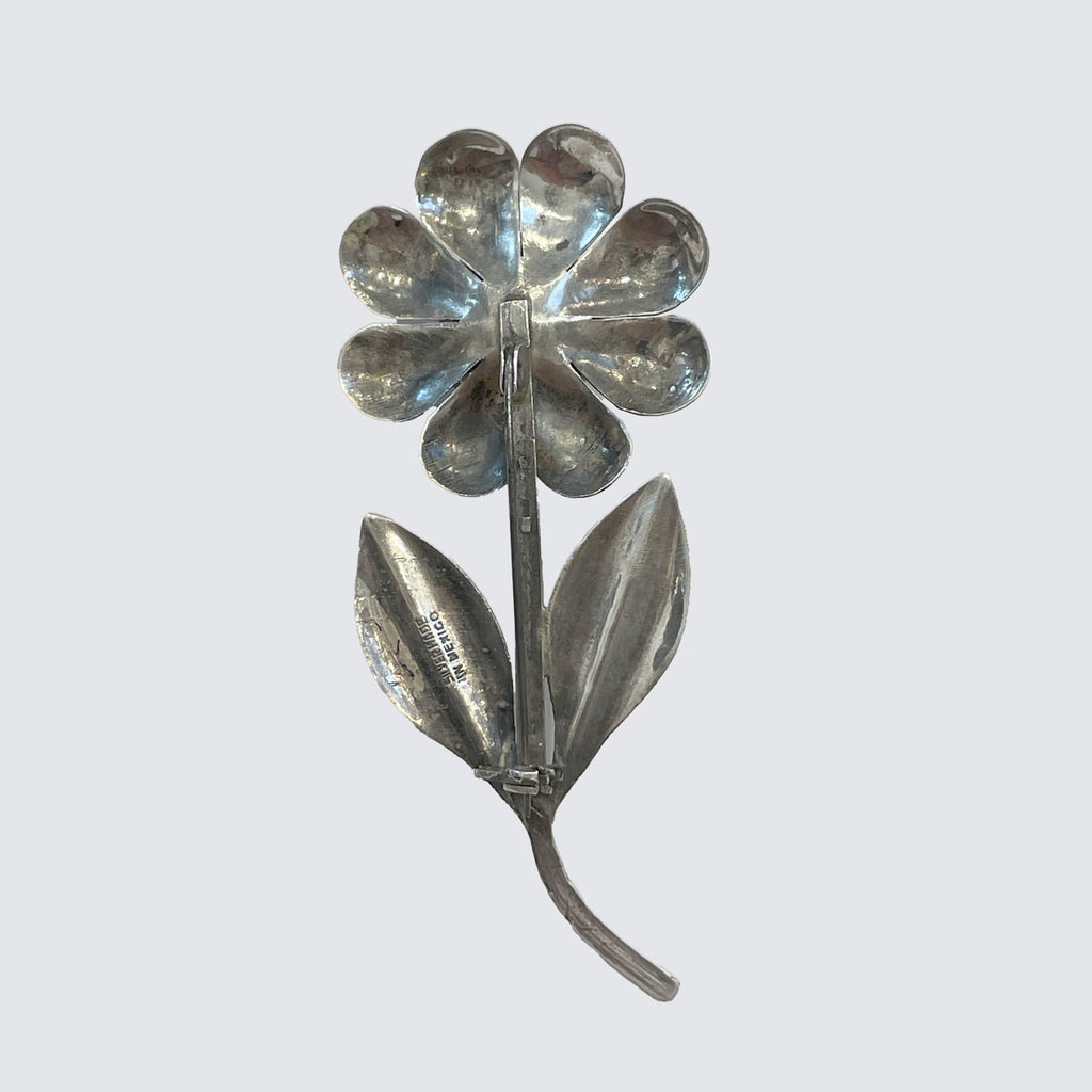 Vintage Sterling Flower Brooch | Vintage