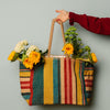 Jute Tote Market Shopper | Carmen Striped