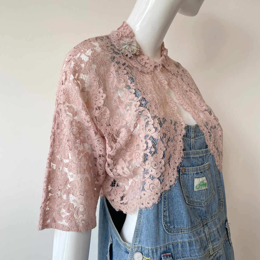 Vintage Dusty Rose Lace Shrug – Ige Design